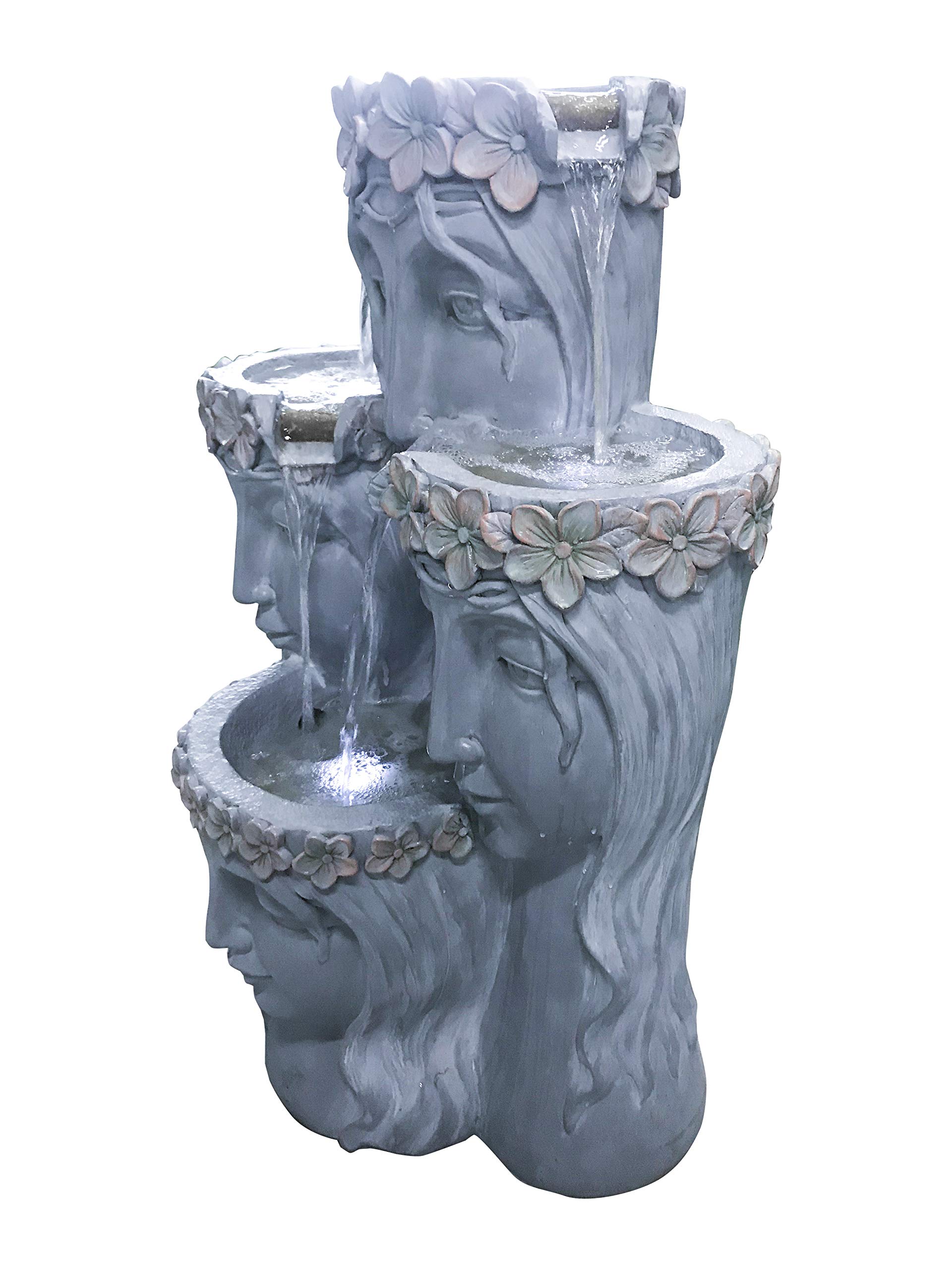 3-Tier Flower Girl Fountain - Elegant Wedding Centerpiece for Outdoor Garden & Indoor Decor