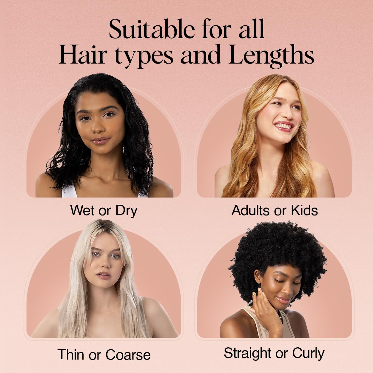 Kitsch Detangling Hair Brush for Curly & Straight Hair - Wet & Dry Use with Flexible Bristles - Hairbrush for Women, Men & Kids - Perfect for Shower, Travel & Daily Styling - Haze Blue