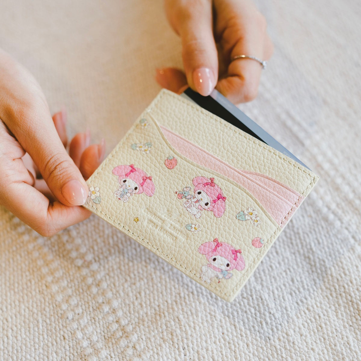 Premium Samuel Ashley x Sanrio Leather Card Holder - Cute Hello Kitty & Friends Wallet for Credit Cards, ID, Business Cards - Perfect for Everyday Use, Travel & Gift Giving
