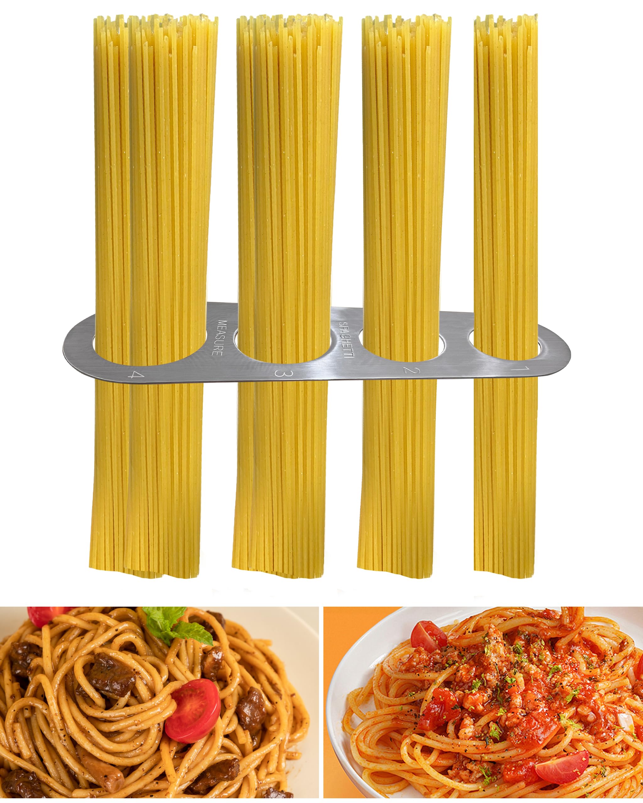 **YQBOOM Stainless Steel Spaghetti Measurer Tool - 2-Pack Pasta Portion Control for Perfect Spaghetti Portions | Ideal for Home Cooking, Meal Prep & Italian Cuisine Lovers**