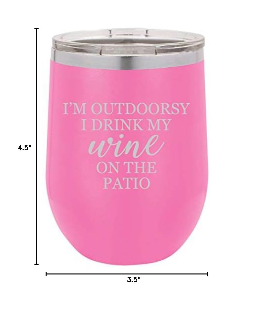 12 oz Double Wall Vacuum Insulated Stainless Steel Wine Tumbler - Stemless Coffee Travel Mug with Lid - Funny 