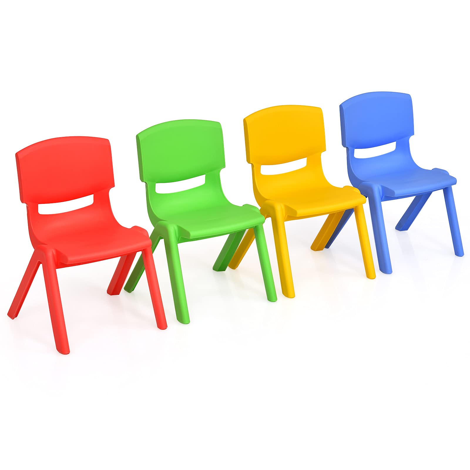Costzon Stackable Plastic Kids Chairs - 4-Pack Colorful Toddler Chairs for Learning & Play | Perfect for Classroom, Daycare, Playroom & Home Use (Multicolor)