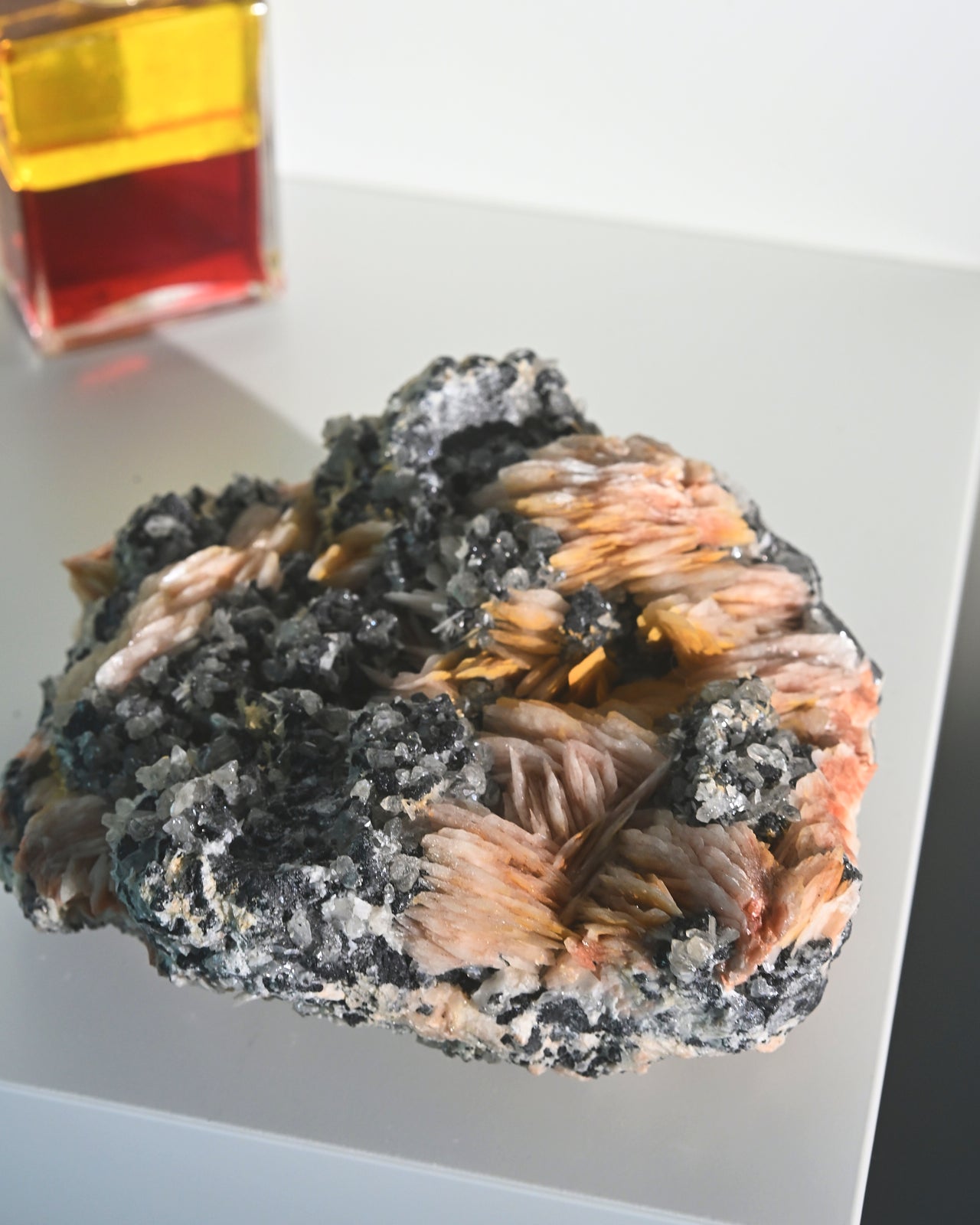 Natural Barite, Galena & Quartz Crystal Cluster - Mineral Specimen for Collectors, Healing & Home Decor