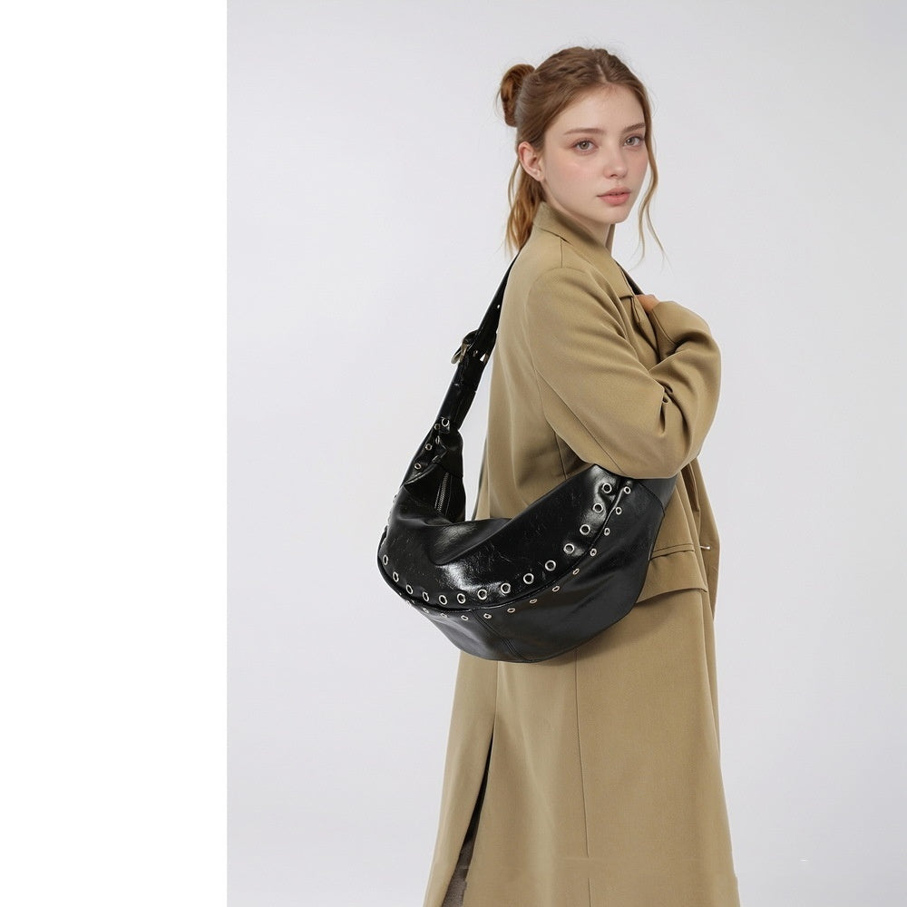 Vegan Leather Large Capacity Crossbody Shoulder Bag for Women - Stylish Underarm Dumpling Purse for Travel, Work & Everyday Use