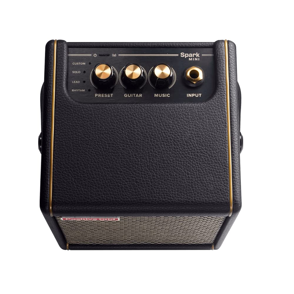 Positive Grid Spark Mini 10W Smart Guitar Amplifier & Bluetooth Speaker | Portable Electric Guitar Amp for Practice, Travel & Home Use | Compact Wireless Audio for Musicians | Black