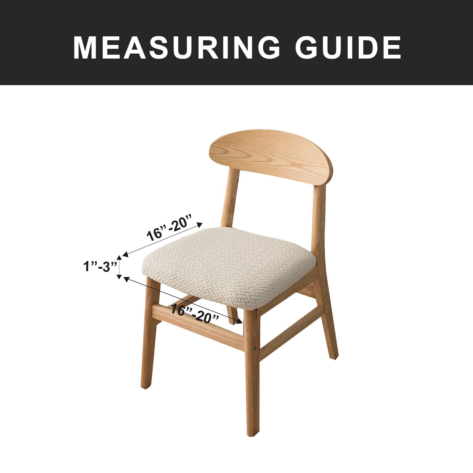 Genina Beige Dining Chair Covers 6-Pack - Waterproof & Stylish for Kitchen & Home