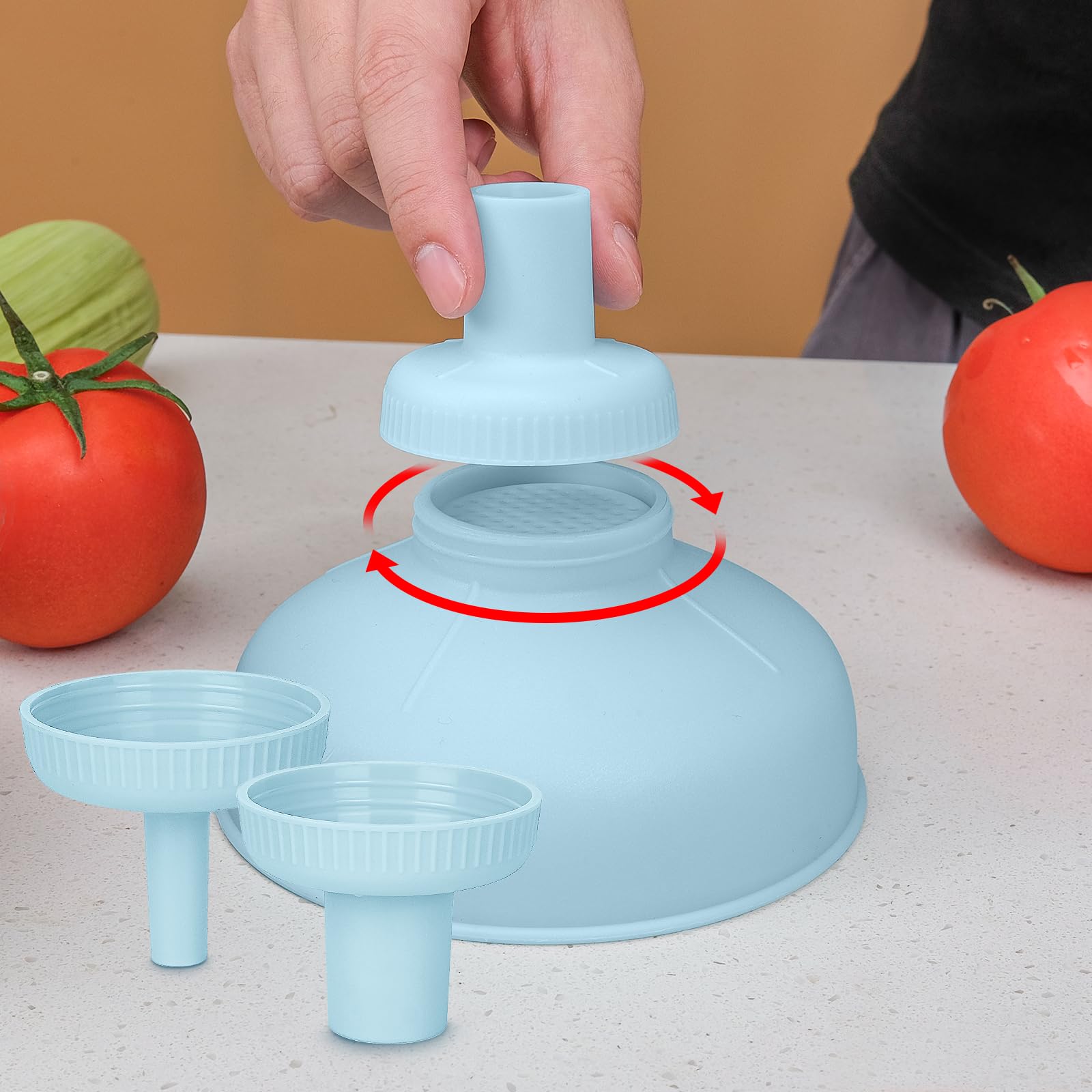Premium Wide Mouth Kitchen Funnel Set - 4 Size Food Grade Plastic Funnels for Canning, Cooking & Filling Mason Jars - Ideal for Oils, Sauces, Spices, Shampoo & DIY Projects (Great for Home Kitchen, Baking & Preserving)