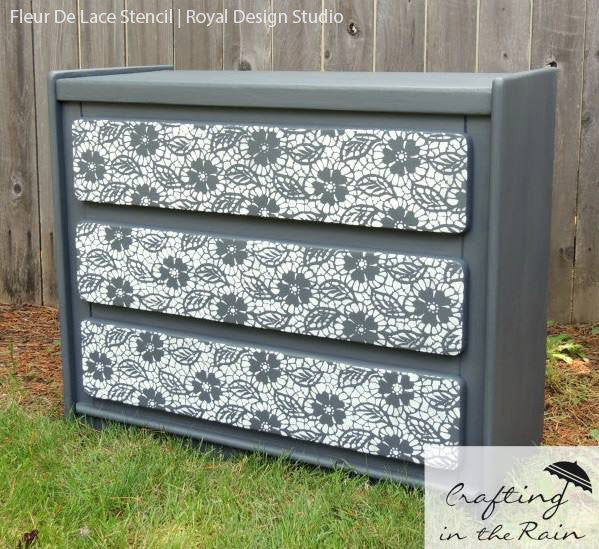 Fleur de Lace Furniture Stencil - DIY Home Decor Stencils for Wood, Walls & Fabric - Perfect for Furniture Painting, Wall Art & Craft Projects