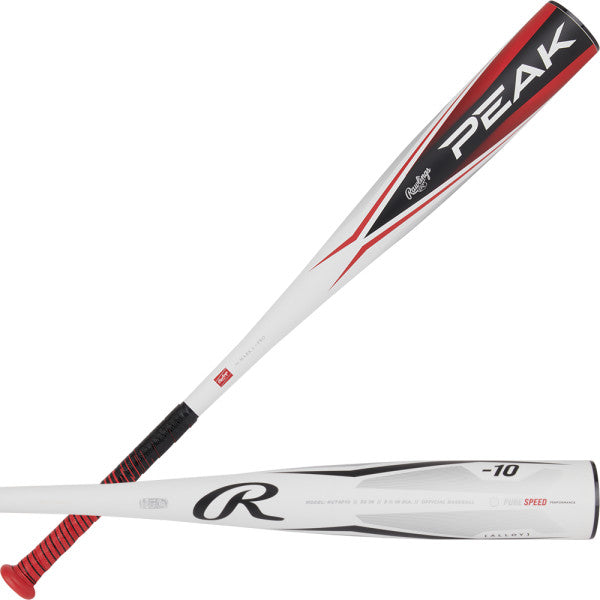 Rawlings Peak 10 USSSA Baseball Bat - 2 3/4 Barrel Size (RUT4P10) | Perfect for Youth & Adult Baseball Games, Training & League Play