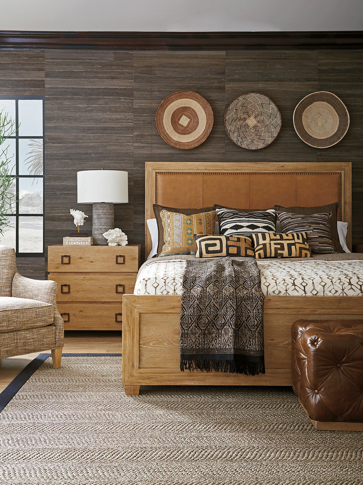 Antilles Upholstered Panel Bed King Size - 6/6 Newcastle Collection - Luxury Bedroom Furniture for Master Suite & Guest Room
