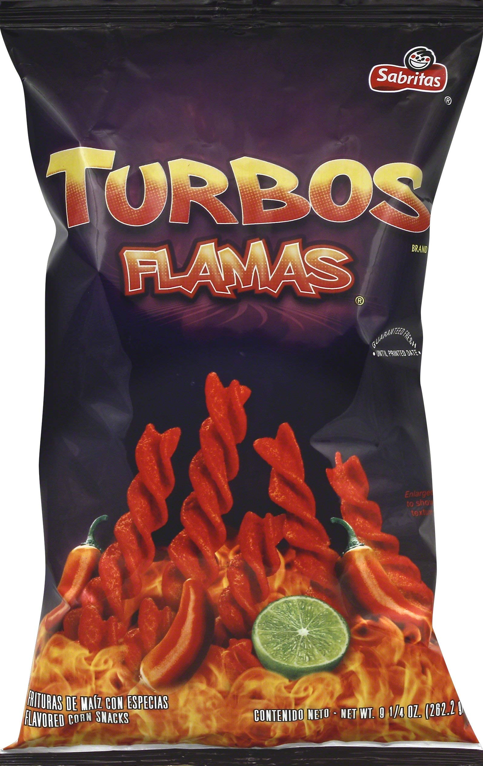 Frito Lay Sabritas Turbos Flamas Spicy Corn Snacks - 9.25oz Bags (Pack of 4) | Crunchy Mexican Chips for Parties, Game Nights & Snacking
