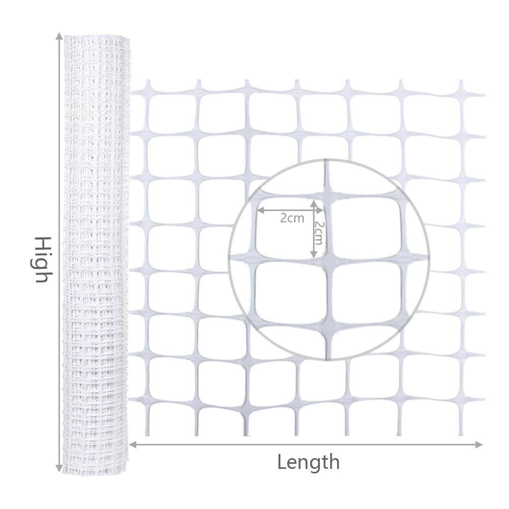 XXIOJUN 4ft x 100ft Reusable Plastic Garden Fence Netting - Heavy Duty Animal Barrier for Deer, Rabbits, Chickens & Dogs - Durable Pool Fence, Snow Fence & Poultry Protection - Perfect for Backyard, Farm & Construction Sites