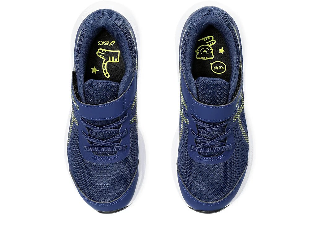 ASICS Kids Patriot 13 Running Shoes - Lightweight & Comfortable for Boys & Girls - Blue/Yellow - Perfect for School, Sports & Daily Activities