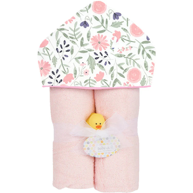 Watercolor Floral Baby Hooded Towel - Soft & Absorbent Infant Bath Towel for Newborns, Toddlers - Perfect for Bath Time, Swimming & Beach Outings