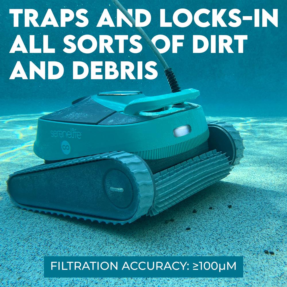 Automatic Pool Robot Cleaner - Smart Robotic Pool Vacuum for In-Ground & Above Ground Pools - Efficient Pool Cleaning for Home, Backyard, and Vacation Properties