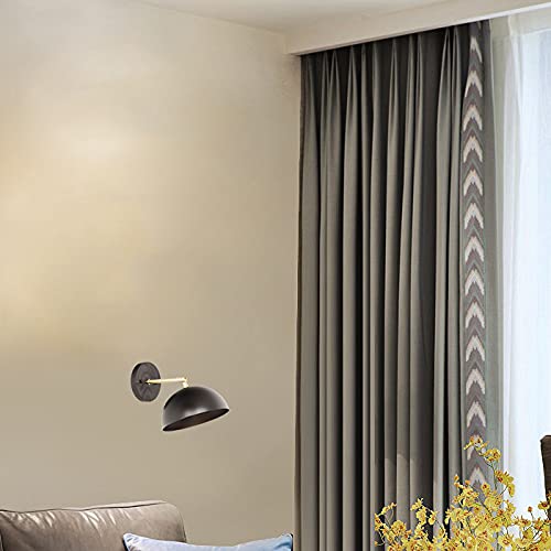 2-Lights Battery Operated 55 Lumens LED Wall Sconce with Remote Control - Dimmable, Wireless, Black Metal Semi-Circle Modern Design - Easy Installation for Corridor, Loft, Bedroom, Living Room, and Hallway Lighting