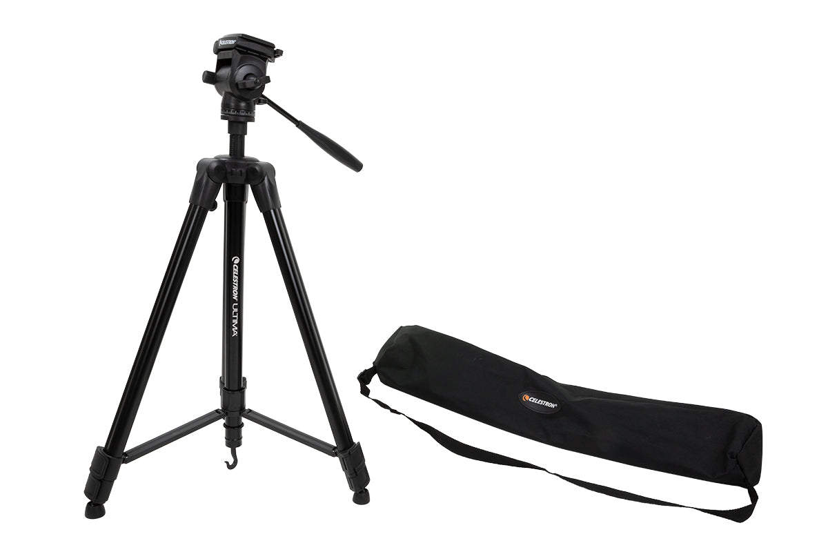 Ultima Pan Tilt Head Tripod - Professional 360° Rotating Camera Tripod Stand with Smooth Fluid Motion for DSLR, Video & Photography - Perfect for Vlogging, Live Streaming & Outdoor Shooting