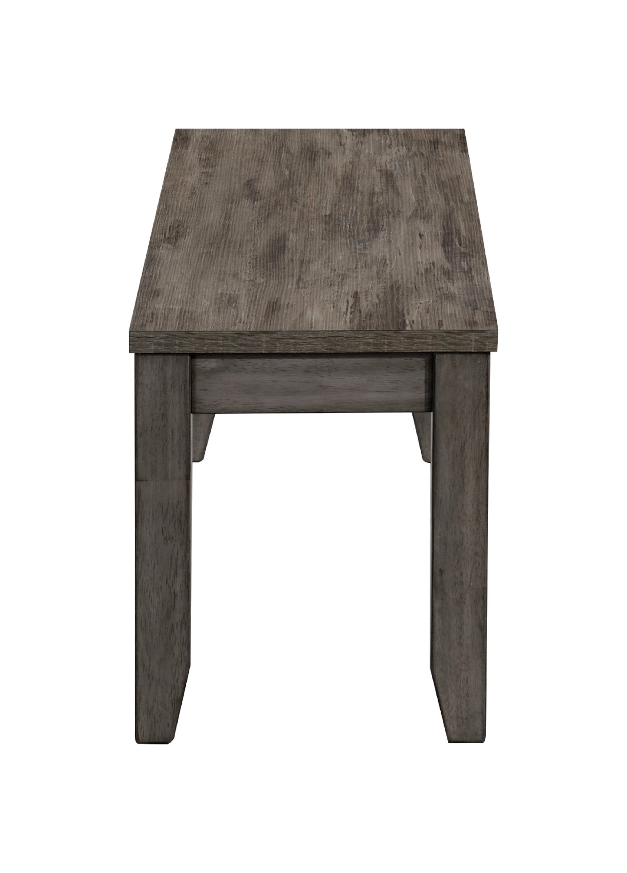 1pc Contemporary Rustic Gray Bench - Fabric Upholstered Wooden Dining Room & Kitchen Furniture for Home Decor, Farmhouse Style, Entryway Seating