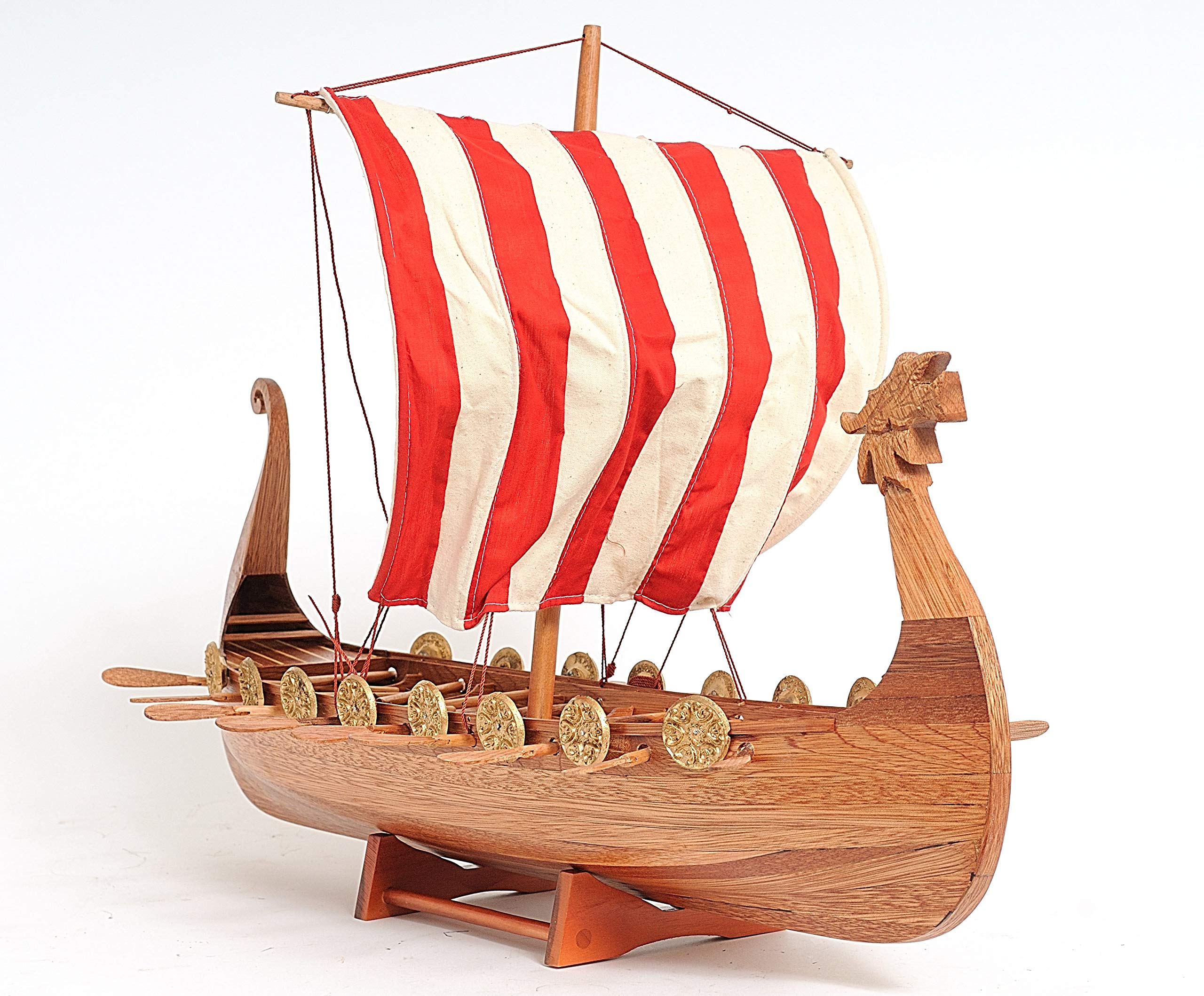 Viking Longship Wooden Model Kit - Drakkar Norse Ship Display for Home Decor, Office Desk & Viking Enthusiasts