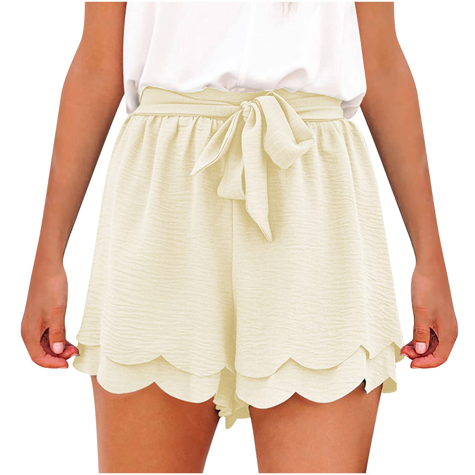 Women's Athletic Gym Shorts with Pockets - High Waist Frayed Workout Shorts for Running, Yoga & Summer Activities | Breathable Comfort for Active Lifestyles