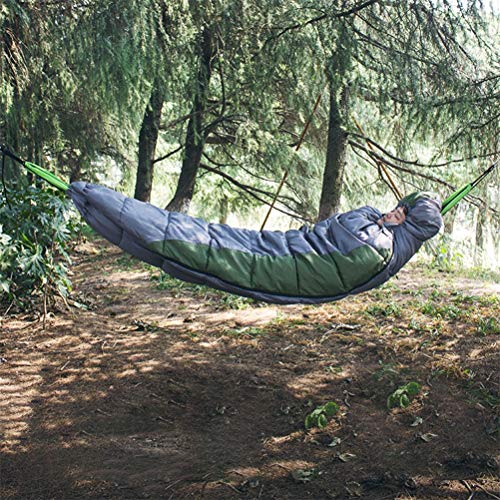 Multifunctional Hammock Sleeping Bag - Warm & Lightweight for Winter Camping, Hiking, Travel - Thermal Insulated Cotton Sleeping Bag for Outdoor Adventures (Green) - Perfect for Backpacking, Picnics, and Cold Weather Camping