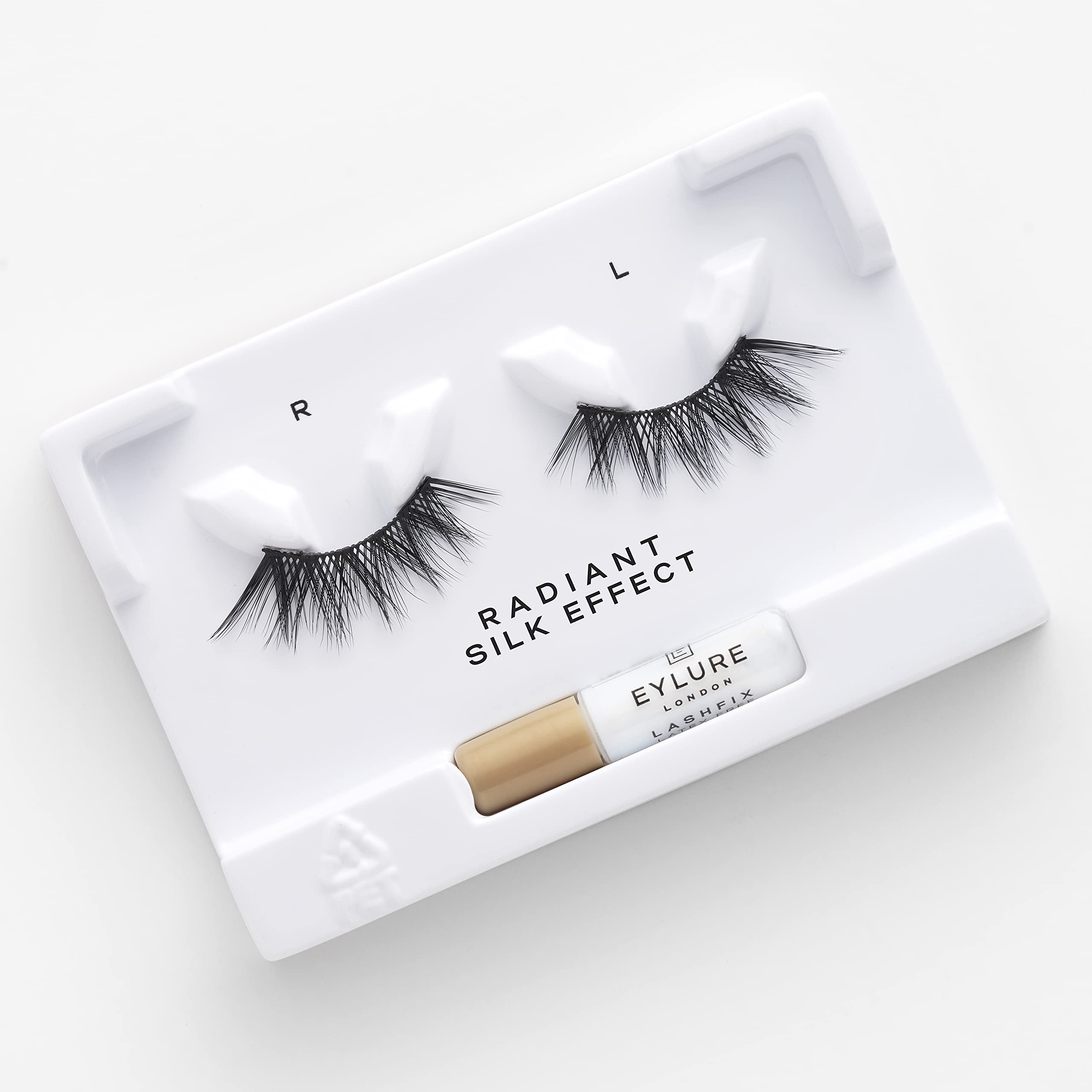 Eylure Luxe Silk Accent Radiant False Eyelashes - Black Reusable Lashes (1 Pair) for Dramatic Eye Makeup & Special Occasions