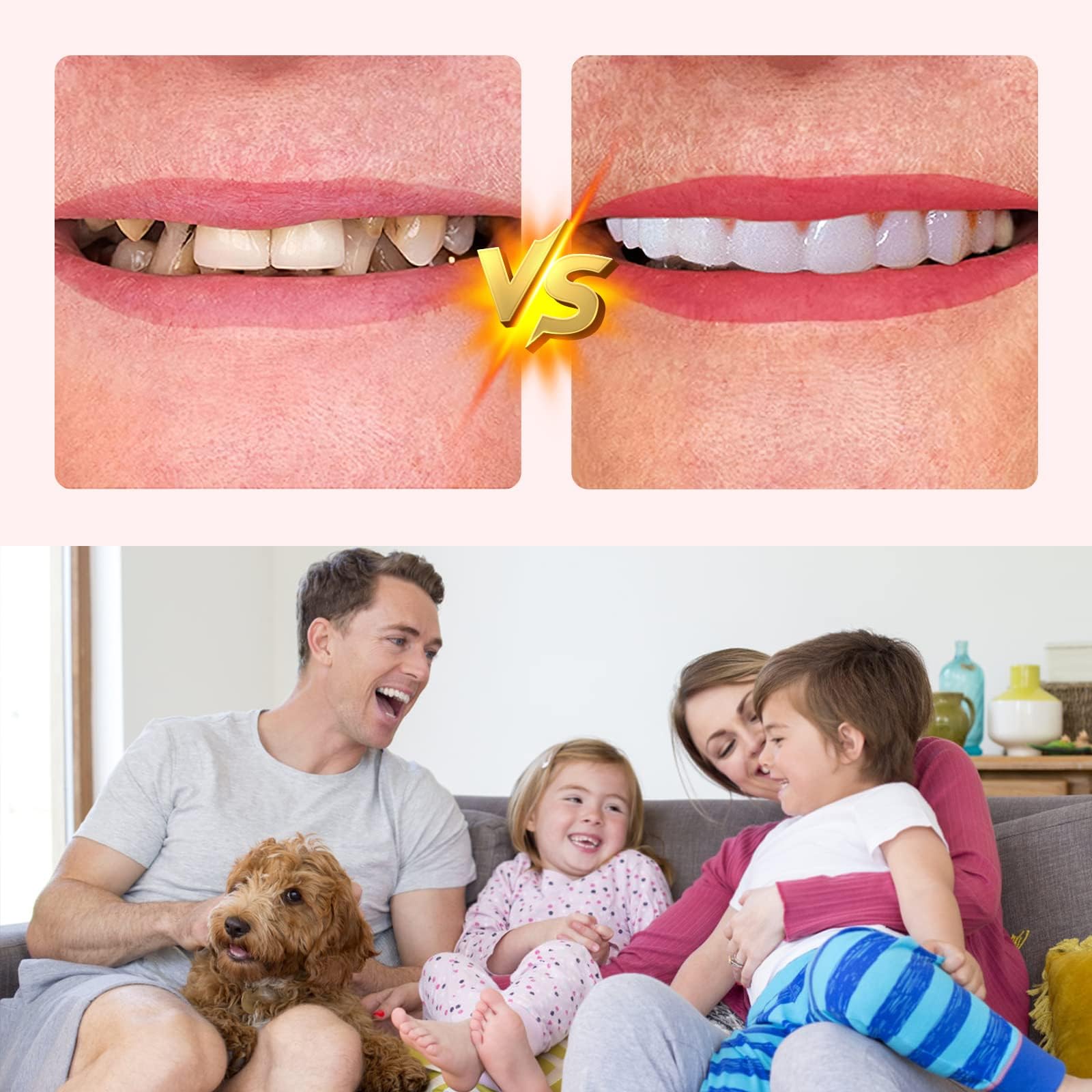 6 PCS Temporary Dentures with Veneer for Men & Women - Fix Gaps & Imperfect Teeth - Comfortable & Natural-Looking for Daily Use & Special Occasions