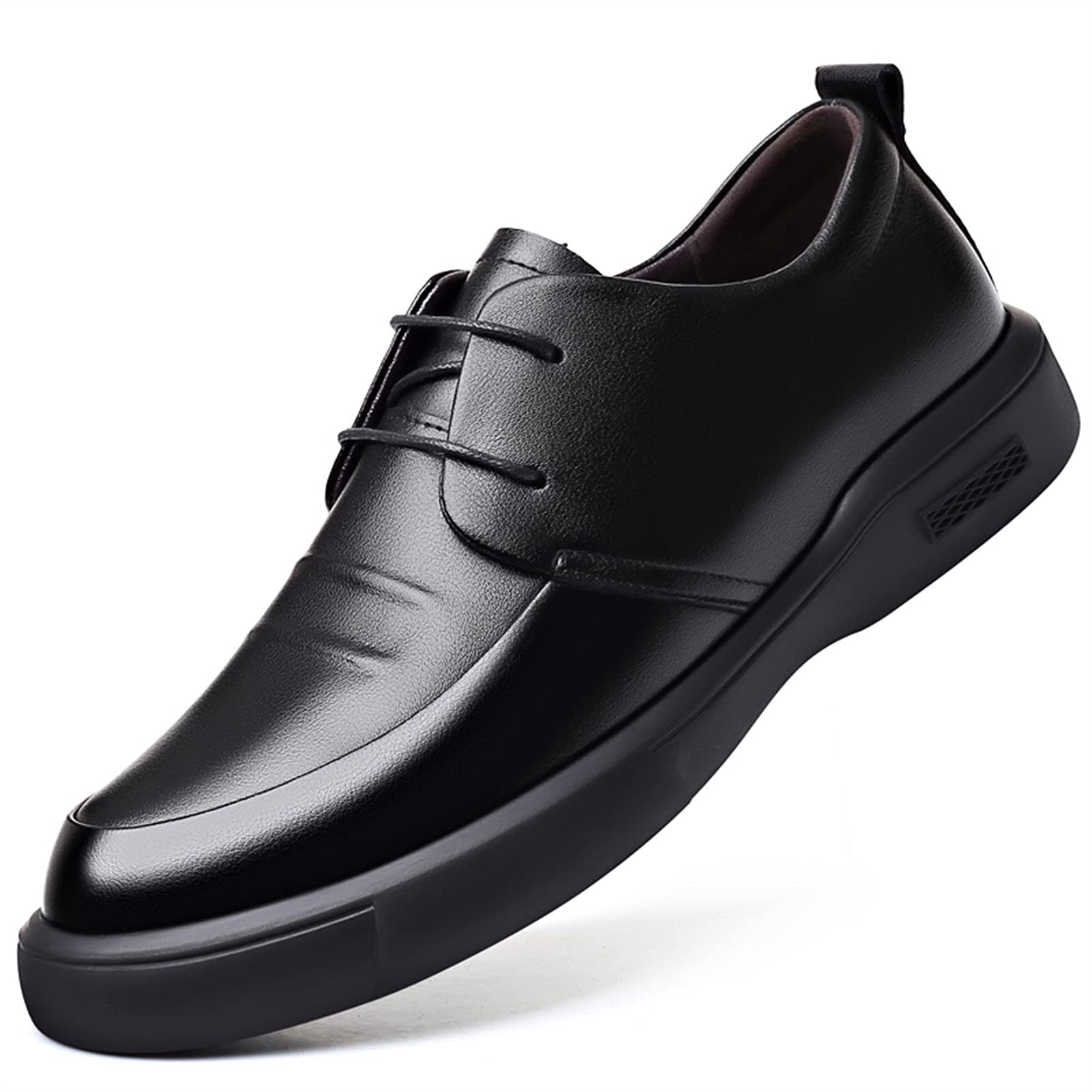 **Men's Oxford Derby Shoes - Genuine Leather Lace-Up Business Shoes with Non-Slip Thick Sole & Round Toe - Perfect for Office, Formal Events & Professional Wear**