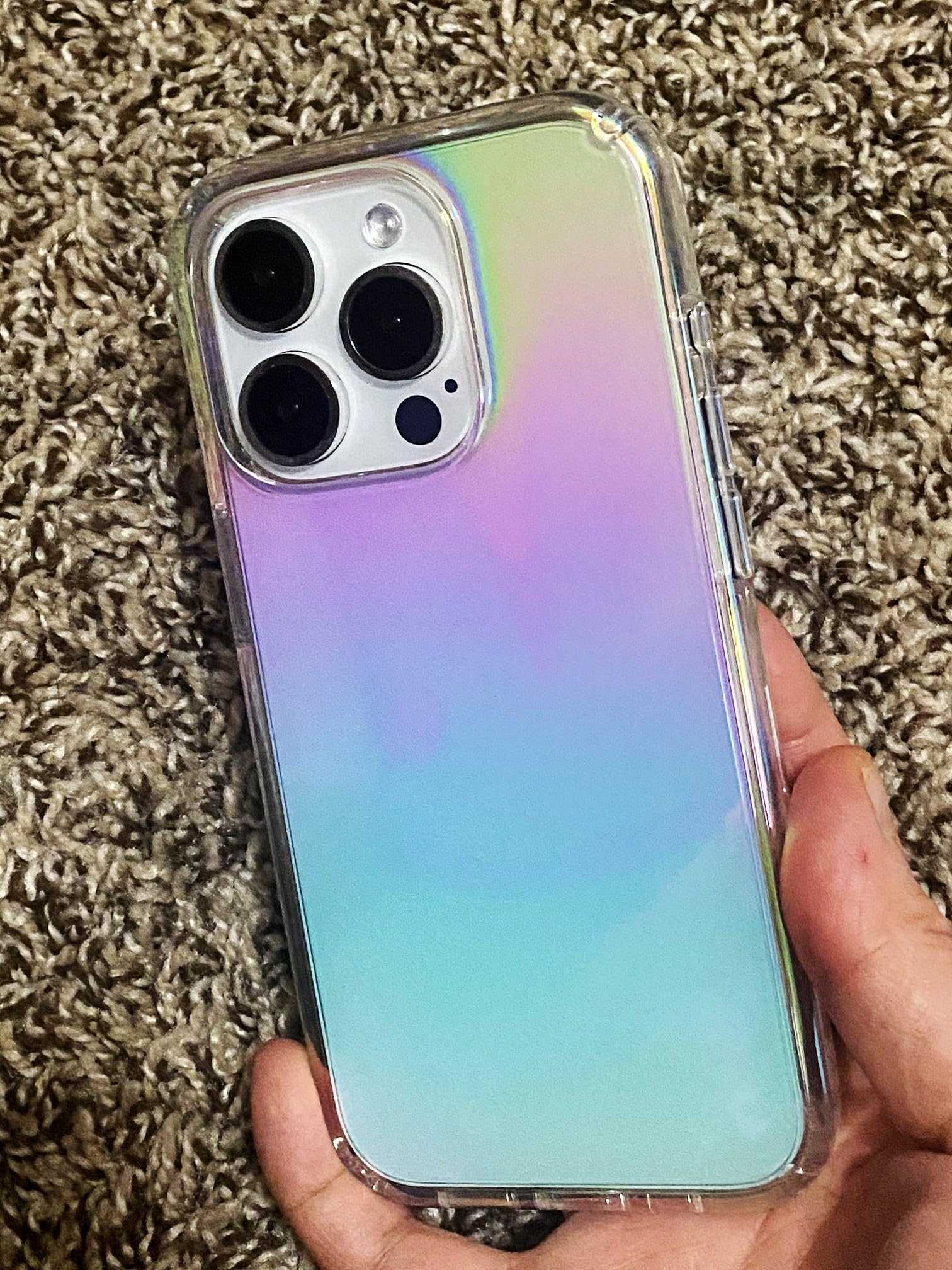 Blingy's iPhone 15 Pro Max Case 6.7 Inch - Fashion Reflective Sparkle Glitter Clear Phone Cover with Shockproof TPU+PC Protection (Rainbow Glitter) | Perfect for Night Out, Parties & Everyday Glam Style