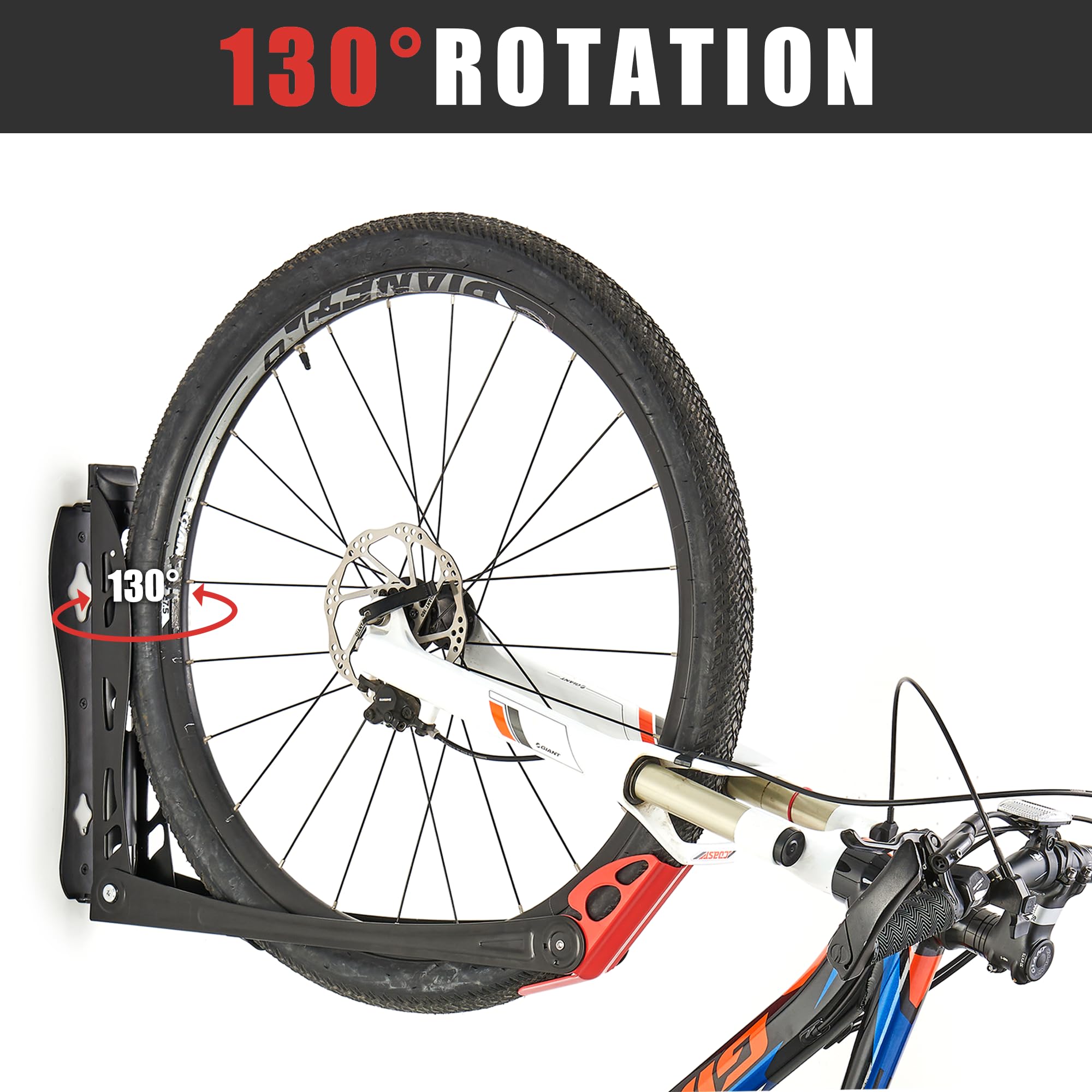 Wall Mounted Bike Rack - Swivel Bike Storage System for Home & Garage - Space Saving 2 Pack Bicycle Holder - Perfect for Small Apartments, Urban Living & Cycling Enthusiasts