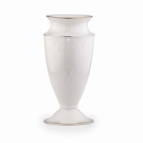 Lenox Opal Innocence 9 Inch White Ceramic Vase - 1.90 LB Weight - Elegant Home Decor for Dining Table, Wedding Centerpiece & Gift Idea