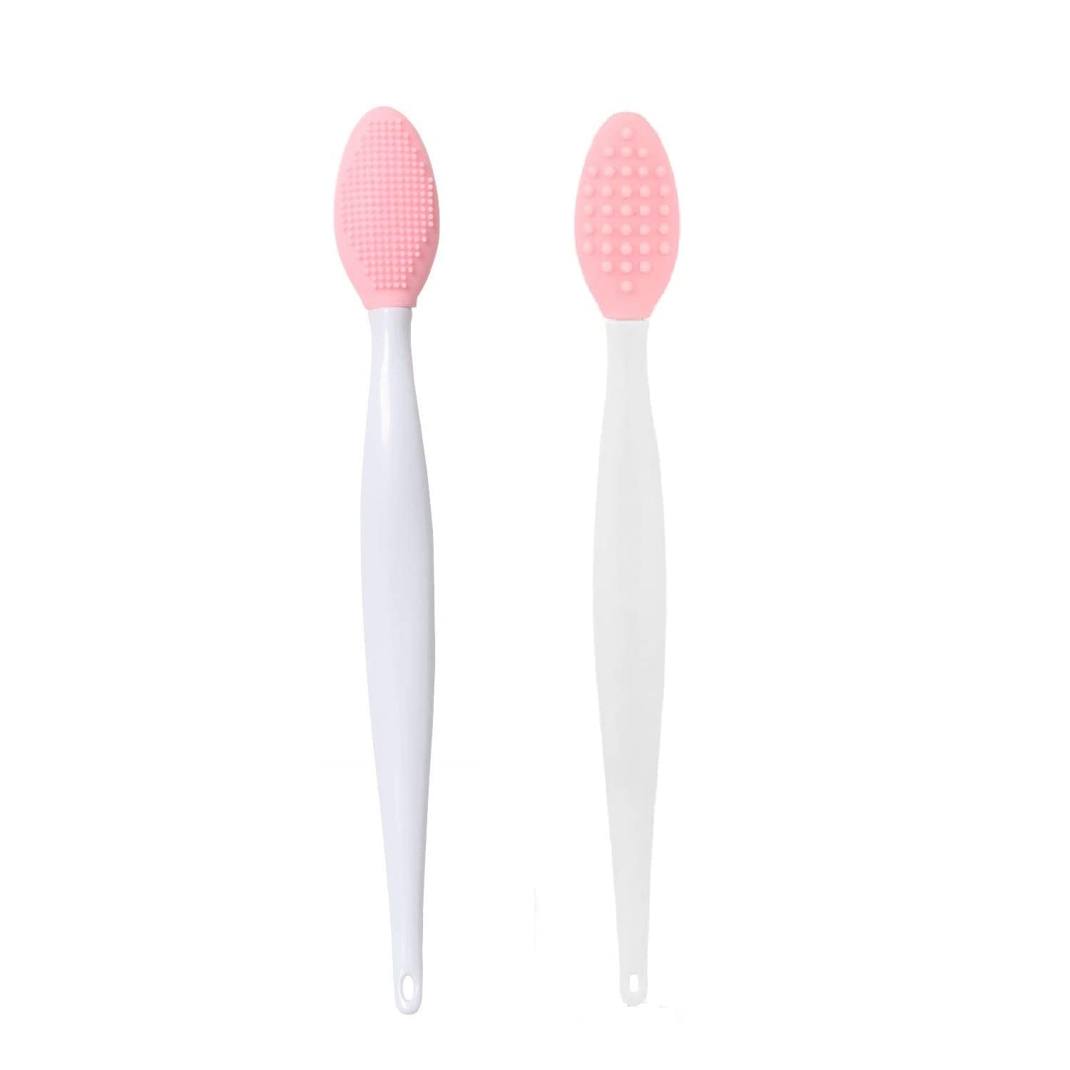 Getmecraft Silicone Lip Scrub Brush - Double-Sided Exfoliating Tool for Dark & Chapped Lips - Lip Scrubber for Smoother Fuller Lips - Pack of 2 - Perfect for Daily Lip Care & Makeup Prep