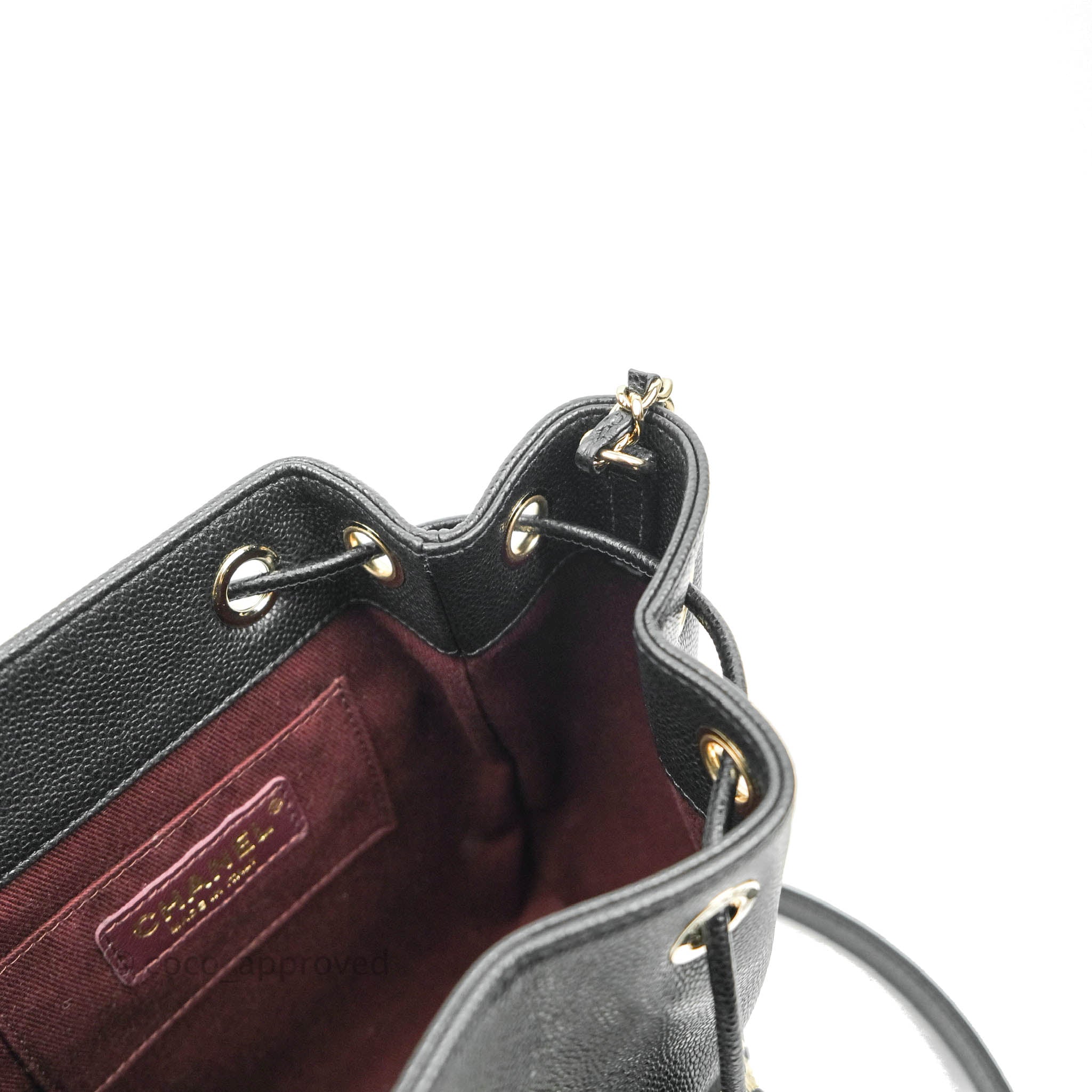 Chanel Business Affinity Drawstring Bucket Bag in Black Caviar Leather with Gold Hardware - Perfect for Work, Travel & Everyday Luxury