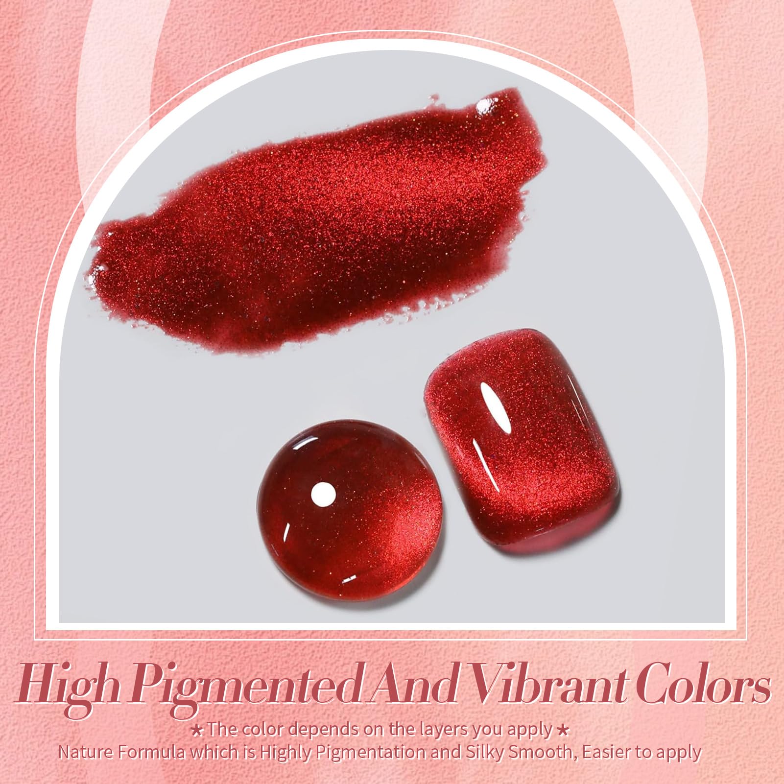 Born Pretty Magnetic Cat Eye Gel Nail Polish - Ruby Red Holographic Glitter Shiny Sparkle Crystal Nail Lacquer for Salon & DIY Home Manicure (15mL) | Perfect for Parties, Weddings & Special Occasions
