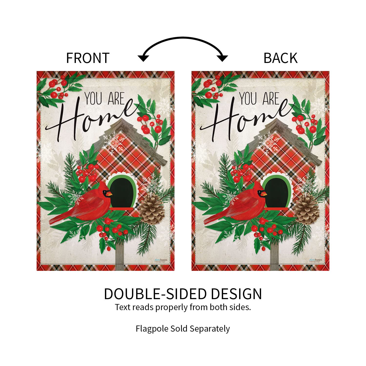 Evergreen Tartan Birdhouse with Suede Flag - Decorative Garden Birdhouse for Outdoor & Patio Decor - Perfect for Backyard, Garden, and Bird Watching Enthusiasts