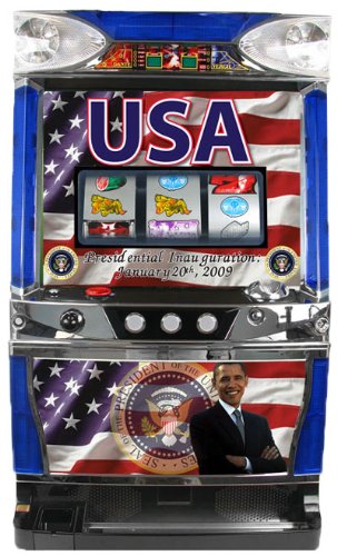 Trademark Poker President Obama Commemorative Skill Stop Slot Machine - Collectible Casino Game for Home Entertainment & Game Room Decor