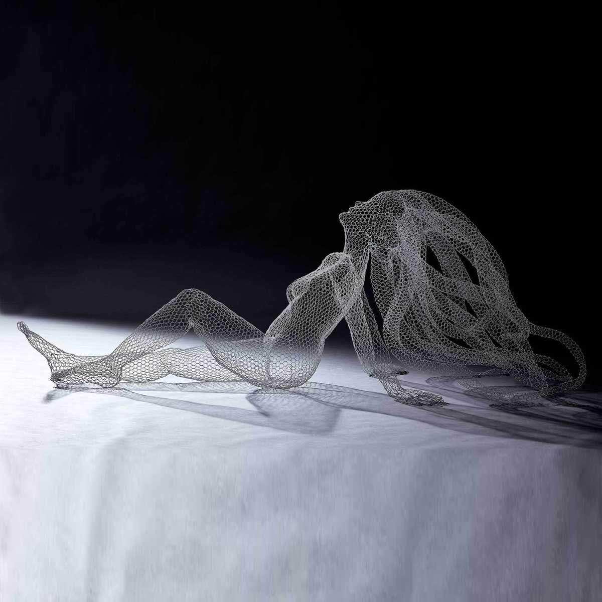 Nymph Wire Mesh Resin Sculpture - Elegant Home Decor for Living Room, Bedroom, Office | Unique Handmade Art Piece for Wall Display and Gift Giving