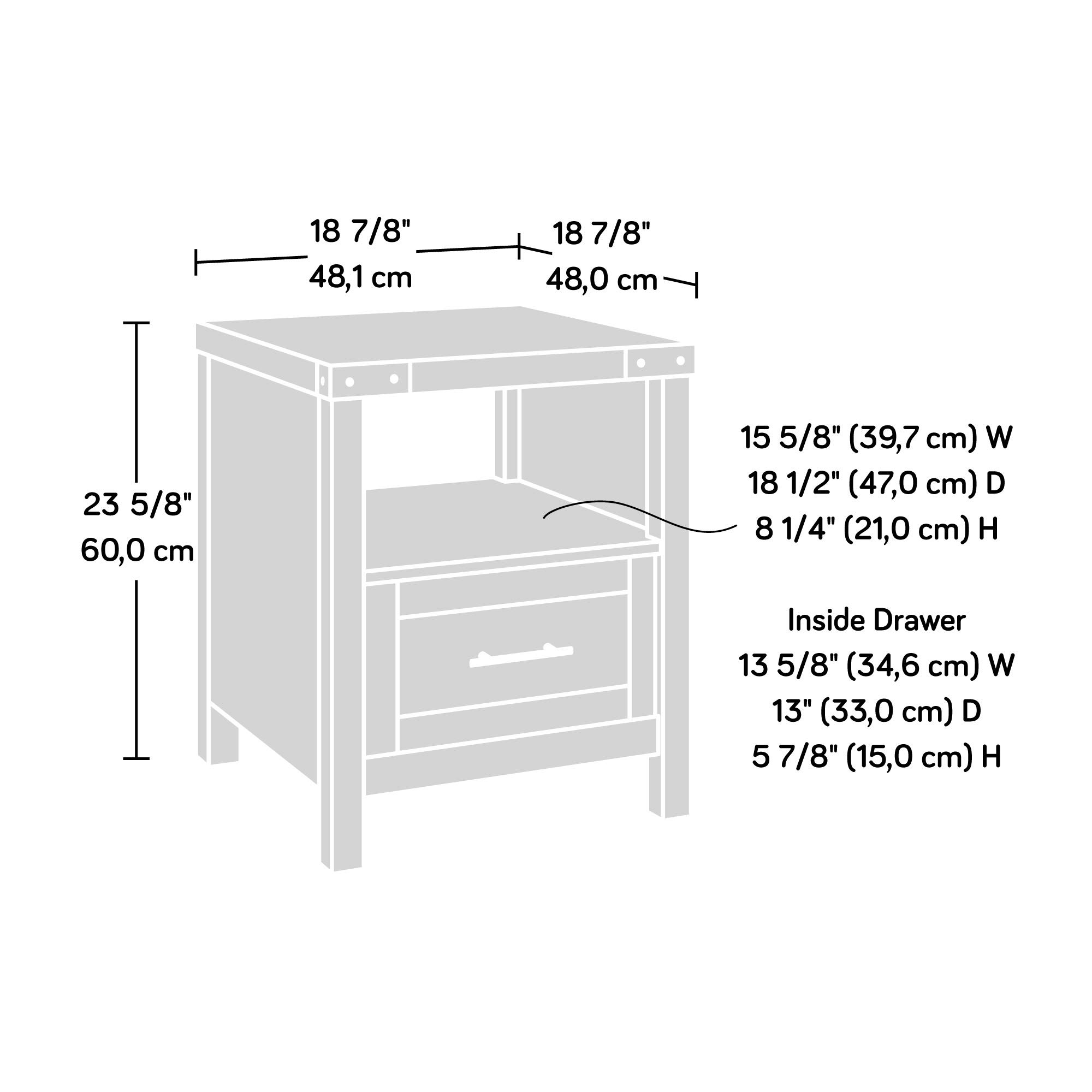 Sauder Bridge Acre Rustic Farmhouse Side Table - Orchard Oak Finish - Perfect for Living Room, Bedroom, or Home Office Decor