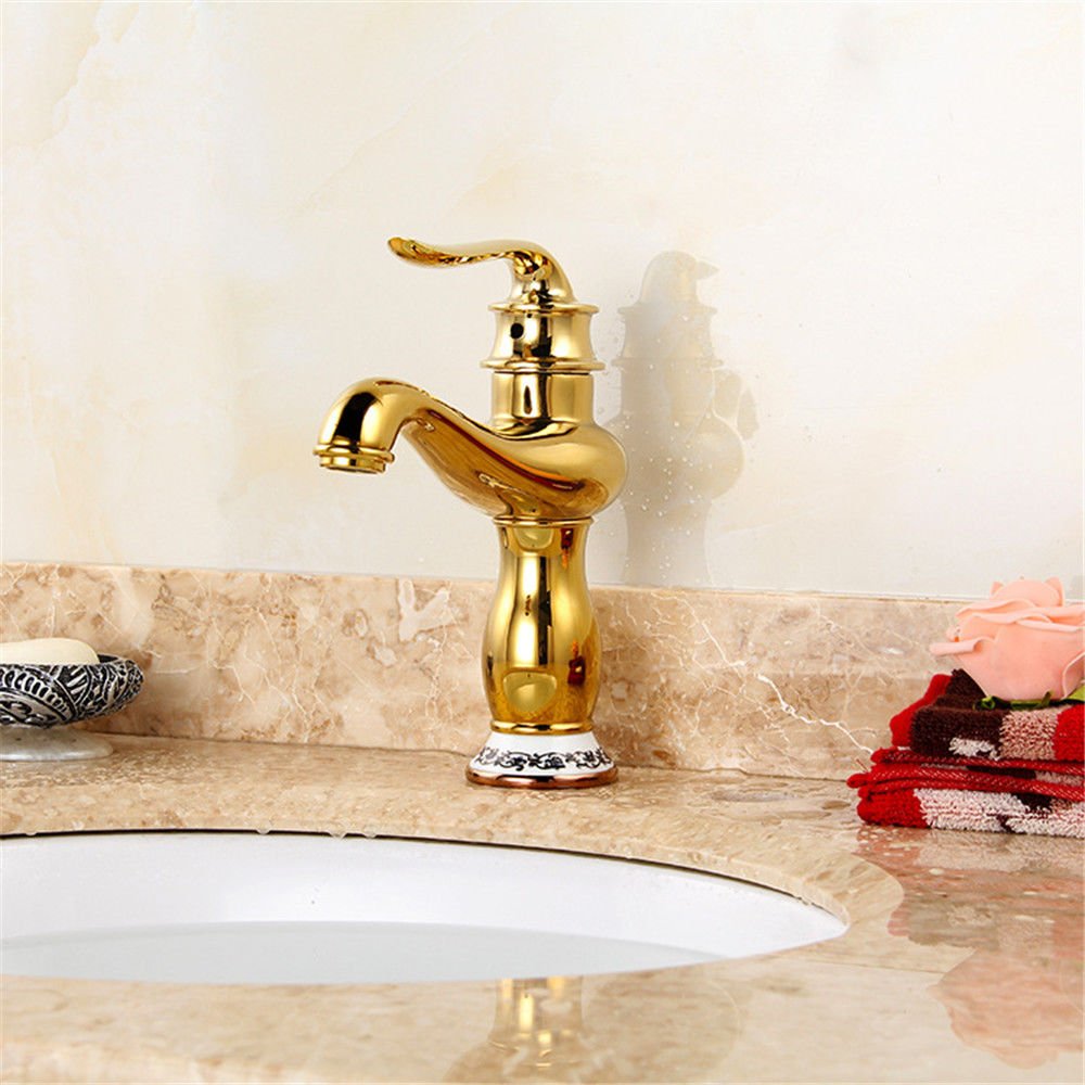 Vintage Copper Single Lever Bathroom Sink Faucet - Antique Hotel Style Basin Faucet with Quick Connect for Easy Installation - Perfect for Vintage Bathroom, Farmhouse Decor & Luxury Hotel Renovations