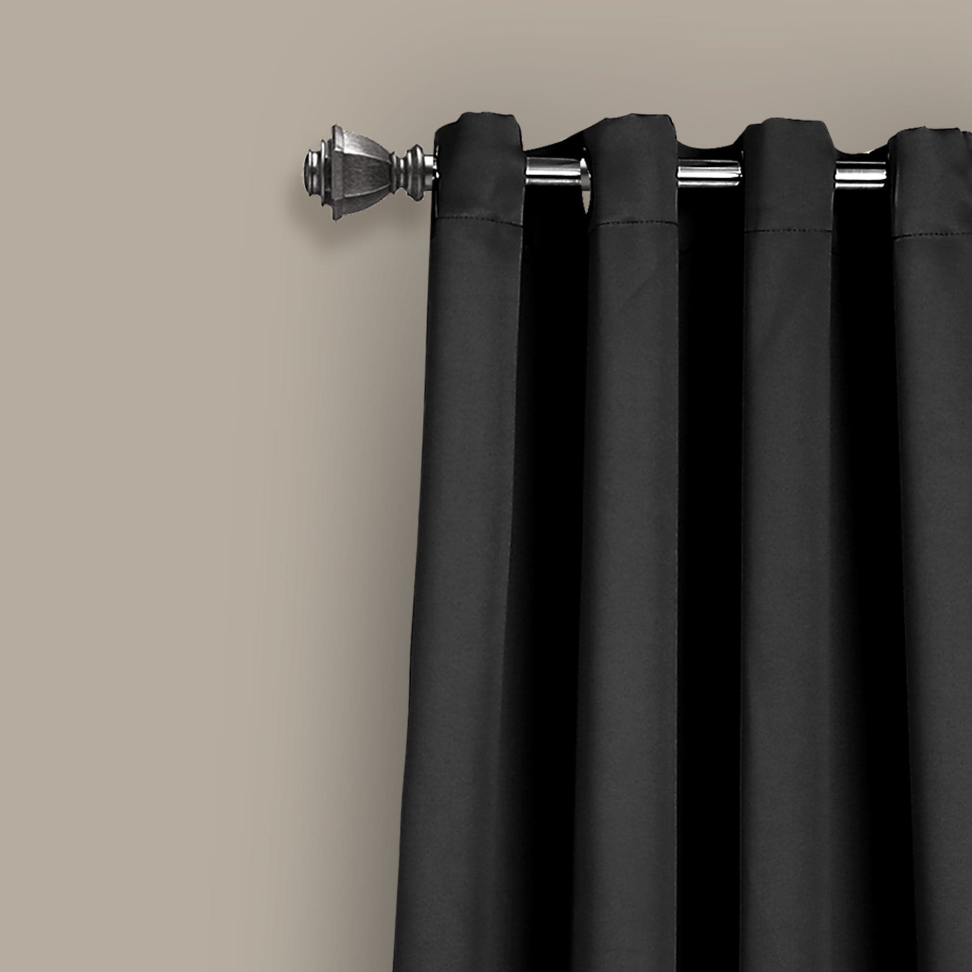 Thermal Insulated Blackout Curtains for Bedroom - Noise Reducing Grommet Window Panels Set, Energy Saving & Light Blocking for Home, Office, Nursery - 2 Panels (52x84 Inches, Black)