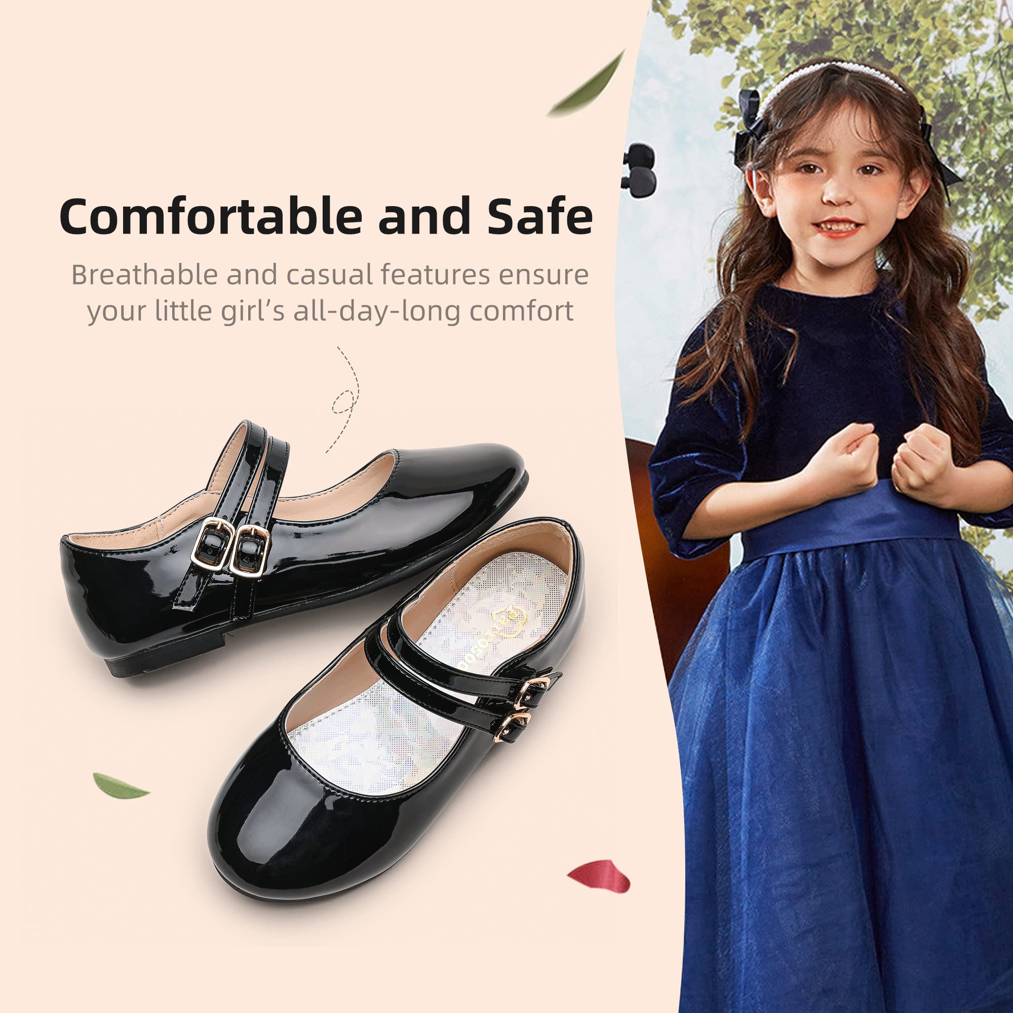 **Princess Wedding Flats for Girls - Toddler & Little Big Kids Dress Shoes for Special Occasions & Parties**