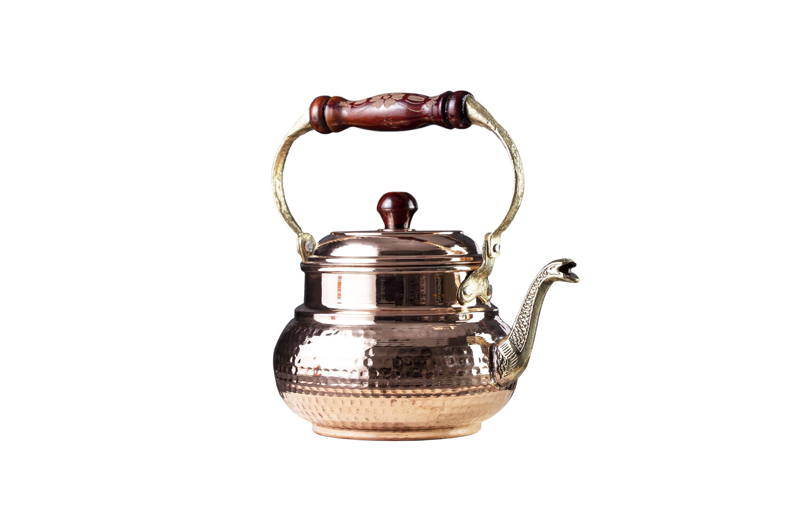 1.6 Quart (1.5 Liter) Solid Copper Stovetop Teapot - 100% Pure Copper Kettle with Dark Patina Finish for Tea Brewing | Perfect for Home Kitchen, Afternoon Tea, and Gift Giving