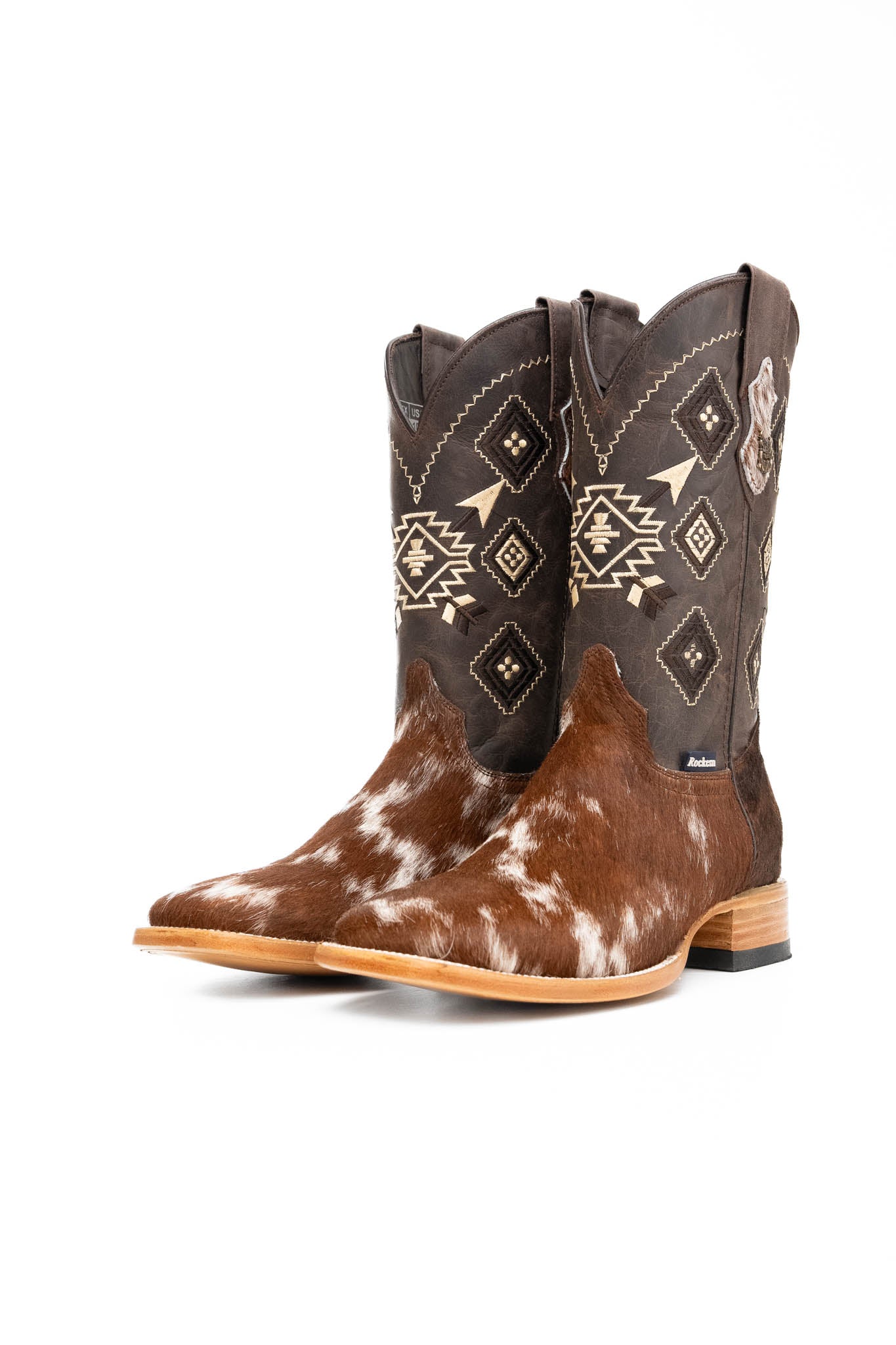 Authentic Men's Cowhide Square Toe Cowboy Boots - Size 10.5 (US) - Western Style Rodeo & Country Fashion - Perfect for Line Dancing, Rodeos & Outdoor Adventures