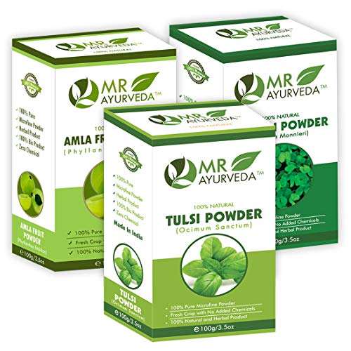 Amla Powder + Tulsi Powder + Brahmi Powder