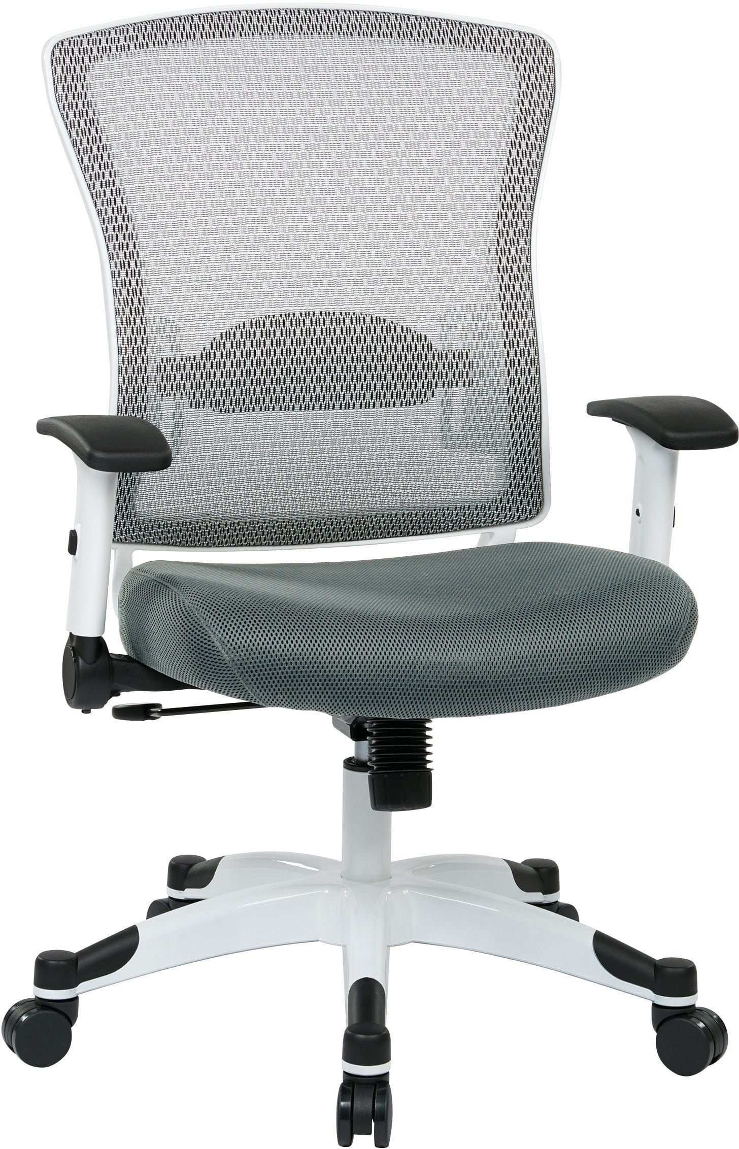 Office Star White Frame Managers Chair - Ergonomic Mesh Back, Adjustable Height, Fun Colors (317W W1C1F2W) - Perfect for Home Office, Conference Rooms & Executive Workspaces