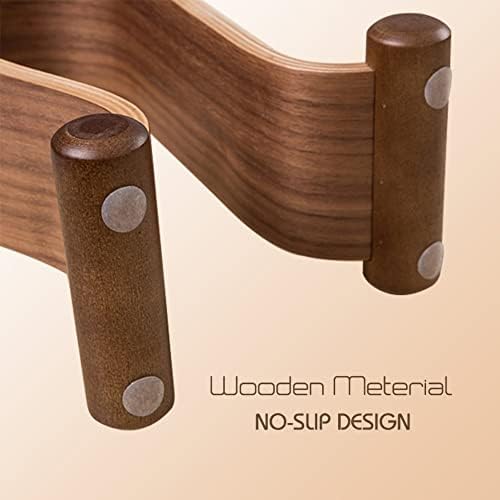 Premium SAMDI Walnut Wood Headphone Stand - Universal Holder for Sony, Bose, Shure, Jabra, JBL, AKG Gaming Headphones - Stylish Omega Design for Desk, Office, Studio & Gaming Setup