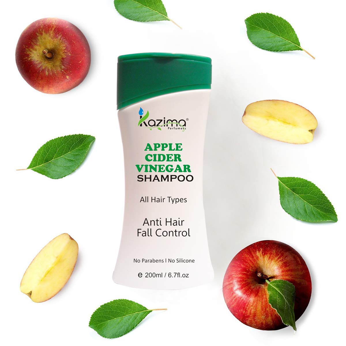 KAZIMA Apple Cider Vinegar Shampoo & Conditioner Set for Hair Fall Control, Damage Repair & Shine - 200ml Each | Sulfate-Free Hair Care for Daily Use & Scalp Health