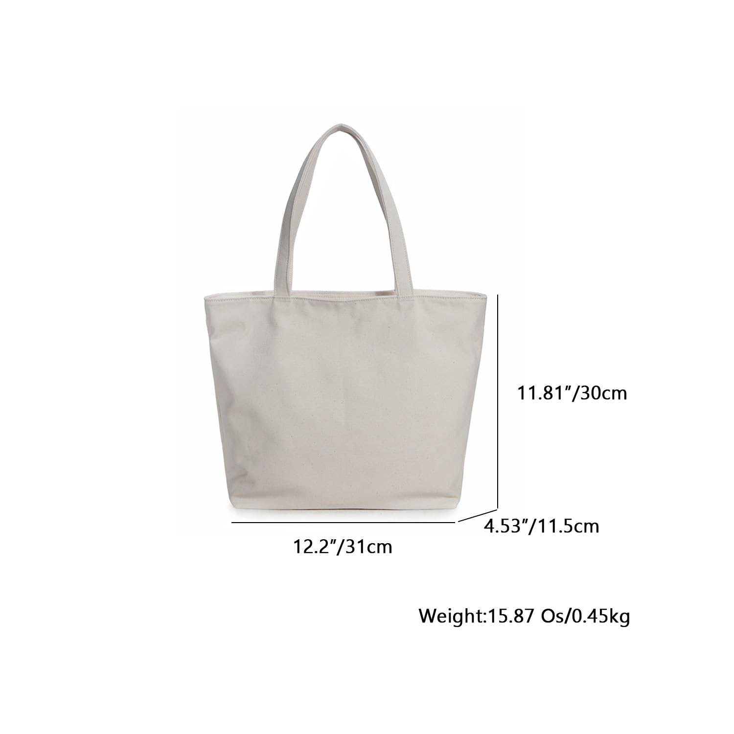 Women's Cotton Canvas Tote Bag - Stylish Shoulder Handbag for Travel, Shopping & Everyday Use | Durable & Lightweight Purse for Work, Beach & Commute
