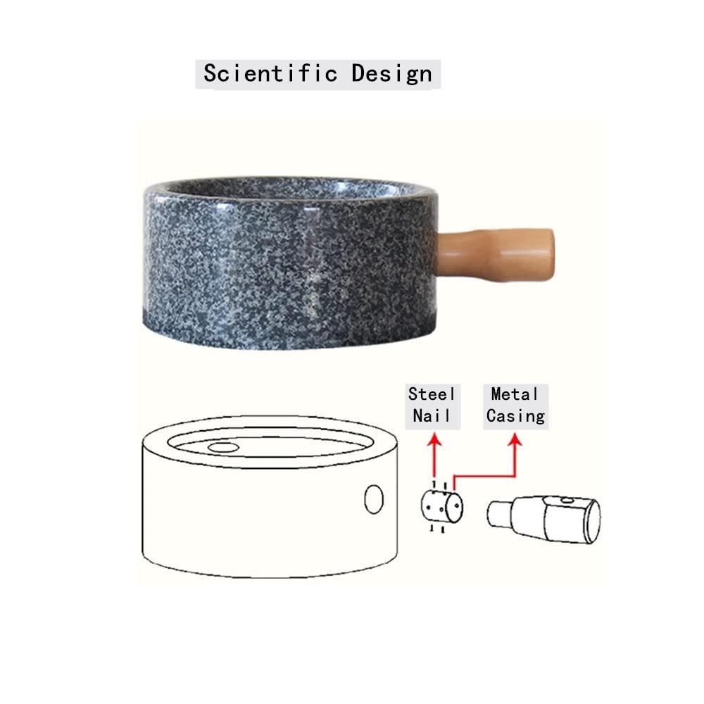 Premium Manual Granite Stone Grinder - Natural Stone Mill for Rice, Soybeans & Grains | Hand Crank Flour Mill with Wooden Stand (7.87