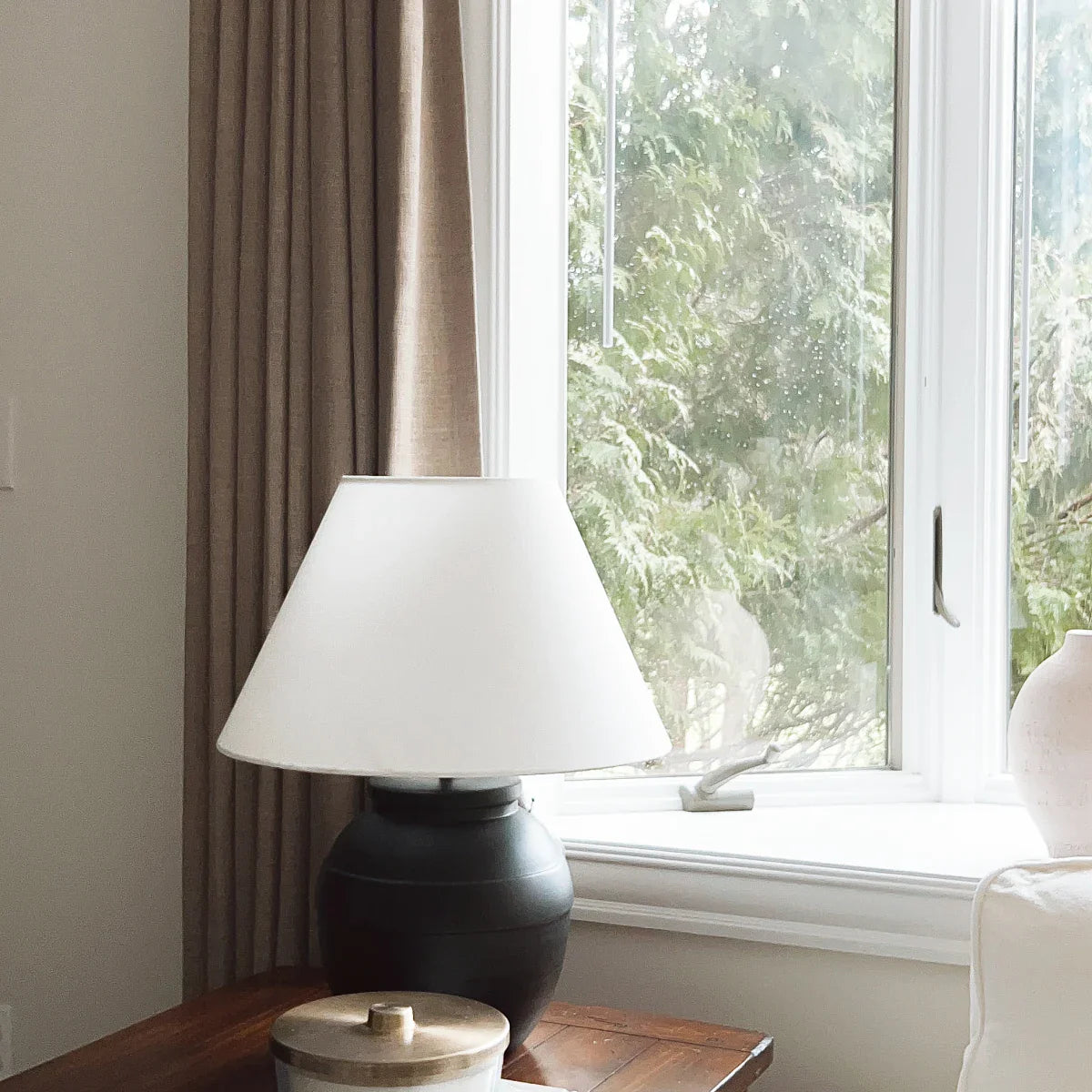 Pinch Pleated Blackout Curtains - 100% Linen Custom Drapes in Grey & Beige | Modern Thermal Insulated Window Treatments for Living Room & Bedroom